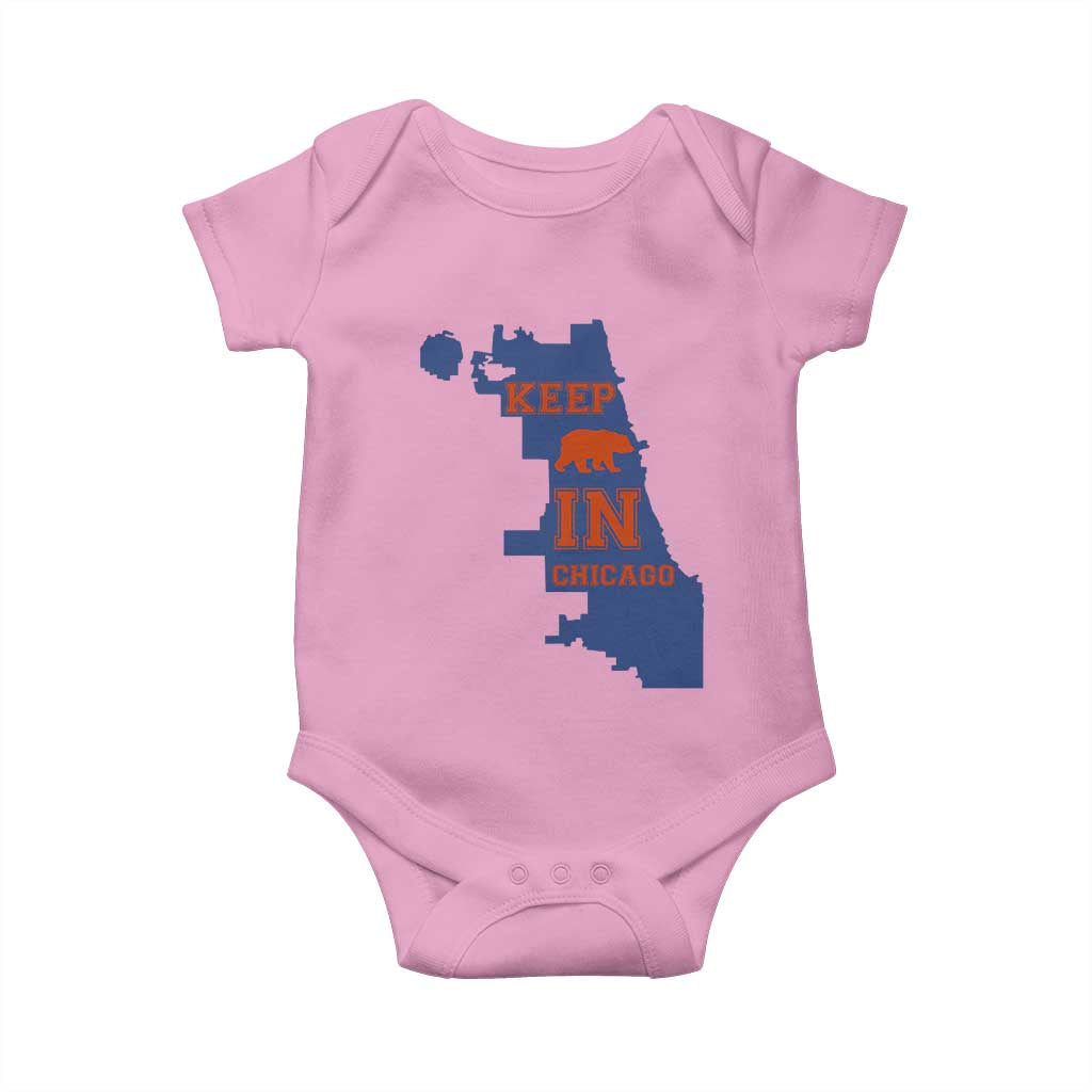Chicago Map Bear Keep The Team Baby Onesie Funny City Pride Gift TS12 Light Pink Print Your Wear