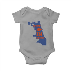 Chicago Map Bear Keep The Team Baby Onesie Funny City Pride Gift TS12 Sport Gray Print Your Wear
