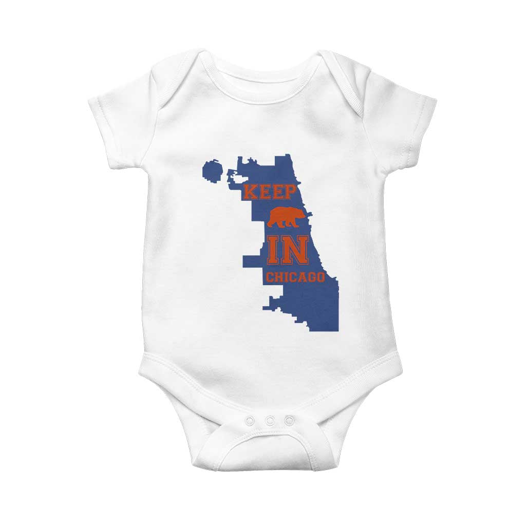 Chicago Map Bear Keep The Team Baby Onesie Funny City Pride Gift TS12 White Print Your Wear