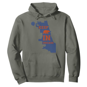 Chicago Map Bear Keep The Team Hoodie Funny City Pride Gift TS12 Military Green Print Your Wear