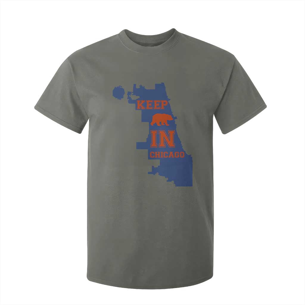 Chicago Map Bear Keep The Team T Shirt For Kid Funny City Pride Gift TS12 Military Green Print Your Wear