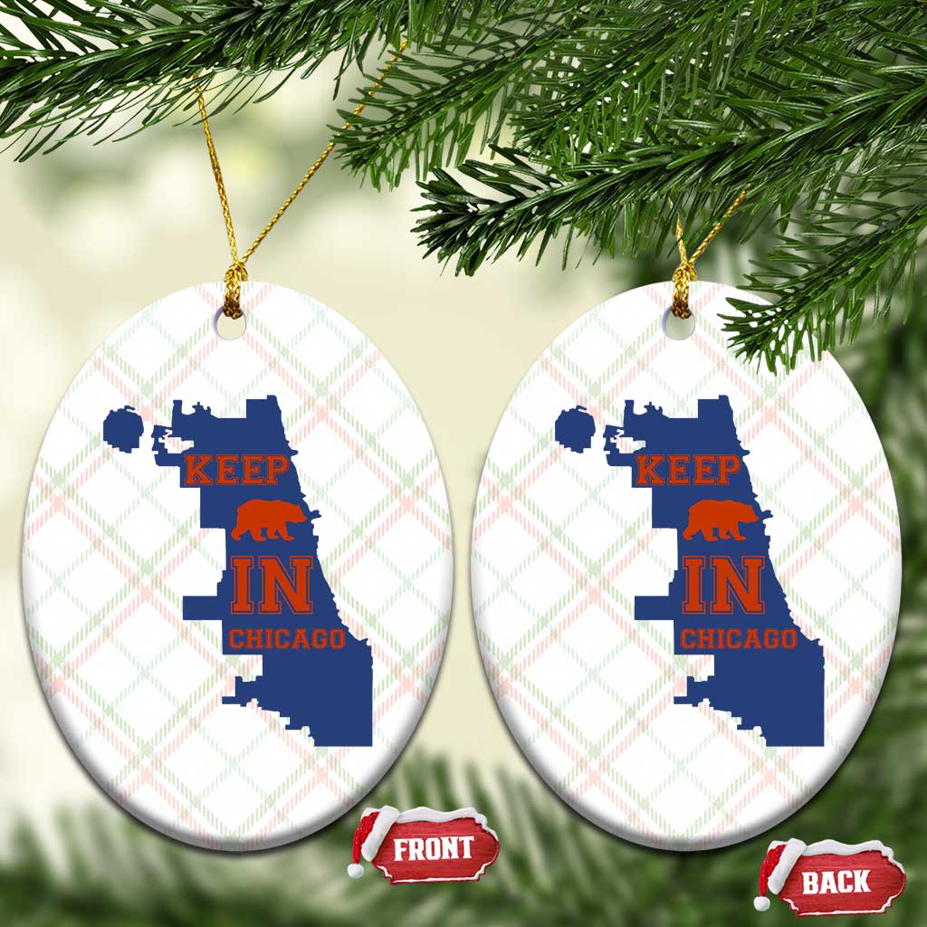 Chicago Map Bear Keep The Team Ceramic Ornament Funny City Pride Gift TS12 Print Your Wear