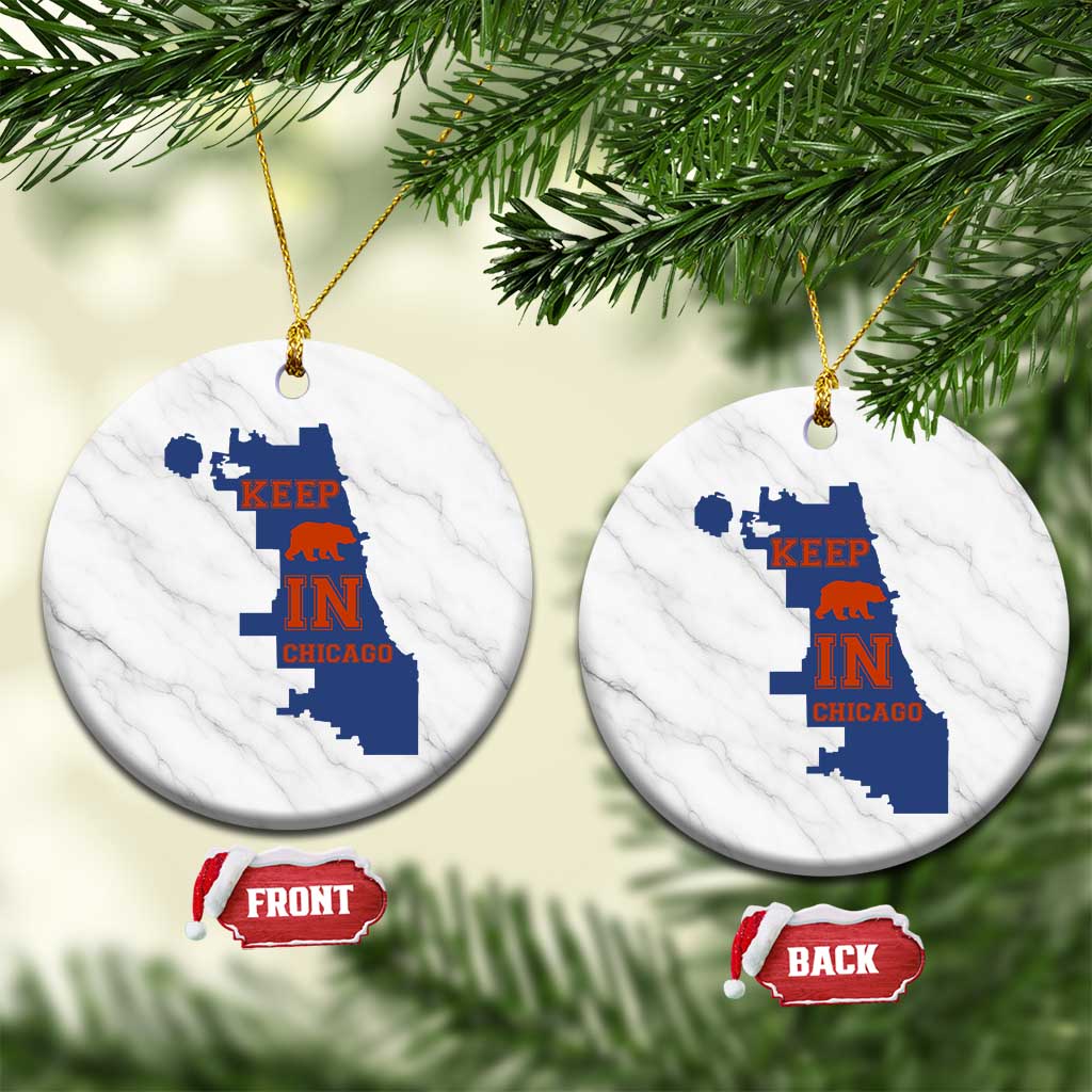 Chicago Map Bear Keep The Team Ceramic Ornament Funny City Pride Gift TS12 1pc White Marble Print Your Wear