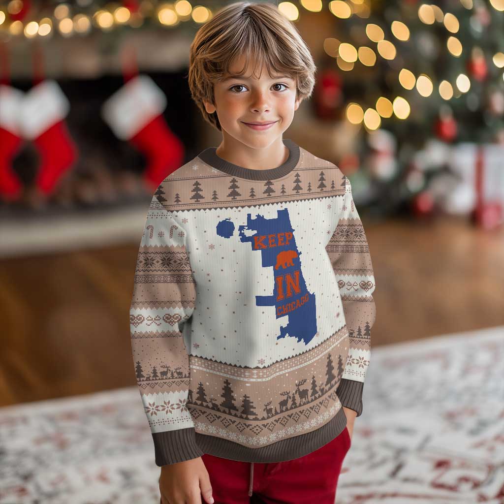 Chicago Map Bear Keep The Team Ugly Christmas Sweater Funny City Pride Gift TS12 Mocha Mousse Print Your Wear