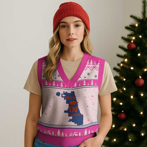 Chicago Map Bear Keep The Team V-Neck Knit Sweater Vest Funny City Pride Gift TS12 Hot Pink Print Your Wear
