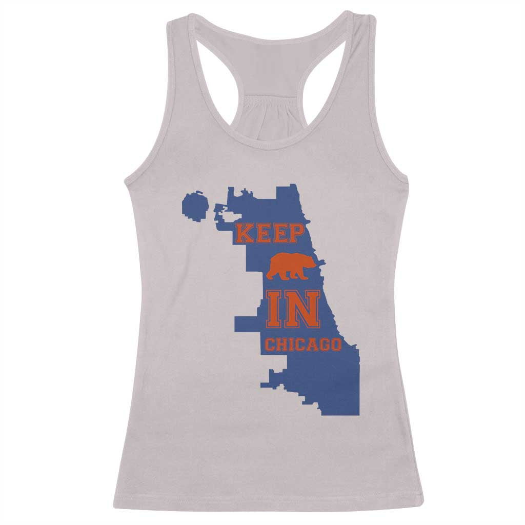 Chicago Map Bear Keep The Team Racerback Tank Top Funny City Pride Gift TS12 Ice Gray Print Your Wear
