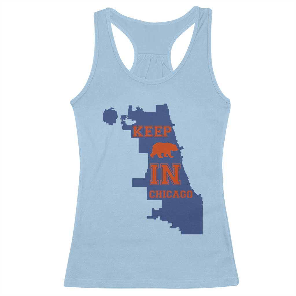 Chicago Map Bear Keep The Team Racerback Tank Top Funny City Pride Gift TS12 Light Blue Print Your Wear