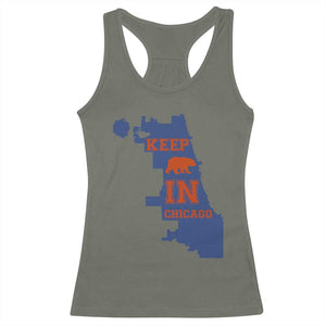 Chicago Map Bear Keep The Team Racerback Tank Top Funny City Pride Gift TS12 Military Green Print Your Wear