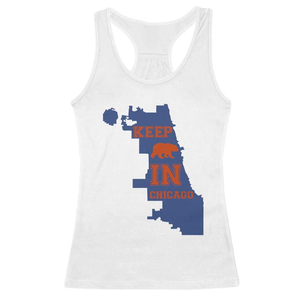 Chicago Map Bear Keep The Team Racerback Tank Top Funny City Pride Gift TS12 White Print Your Wear