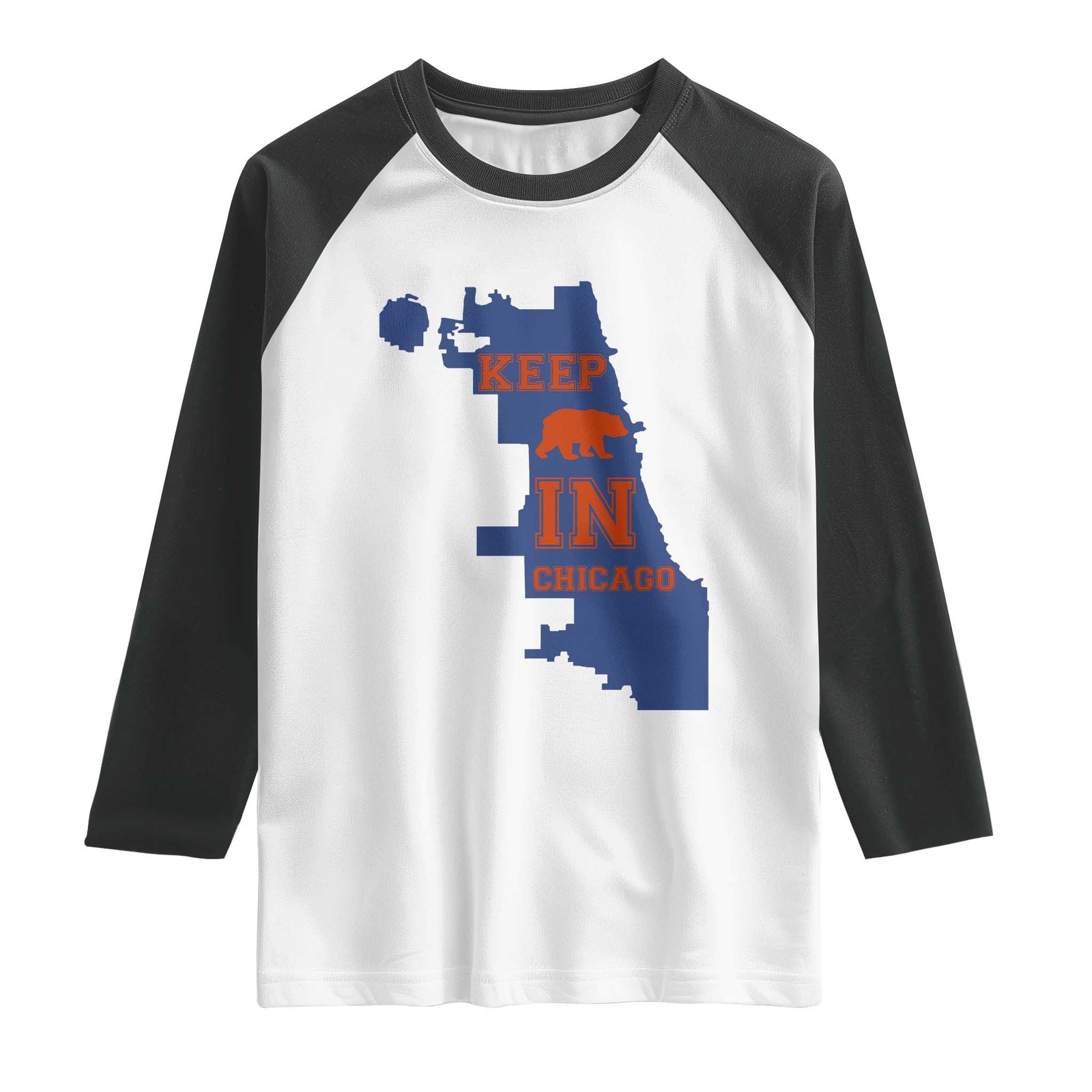 Chicago Map Bear Keep The Team Raglan Shirt Funny City Pride Gift TS12 White Black Print Your Wear