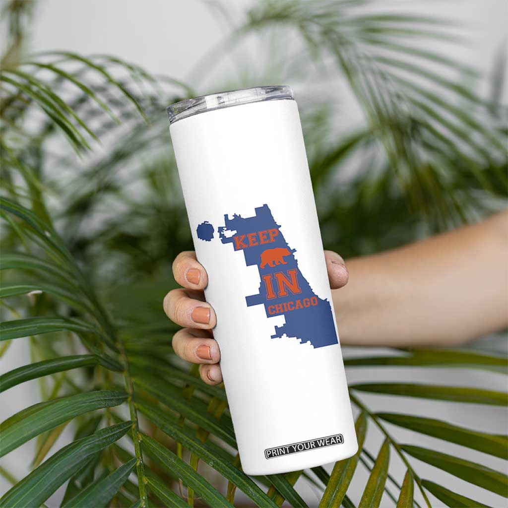Chicago Map Bear Keep The Team Skinny Tumbler Funny City Pride Gift TS12 Print Your Wear