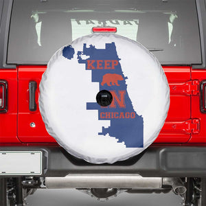 Chicago Map Bear Keep The Team Spare Tire Cover Funny City Pride Gift TS12 White Print Your Wear