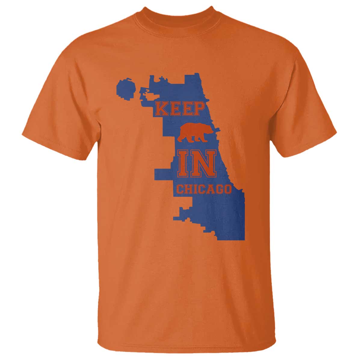 Chicago Map Bear Keep The Team T Shirt Funny City Pride Gift TS12 Orange Print Your Wear
