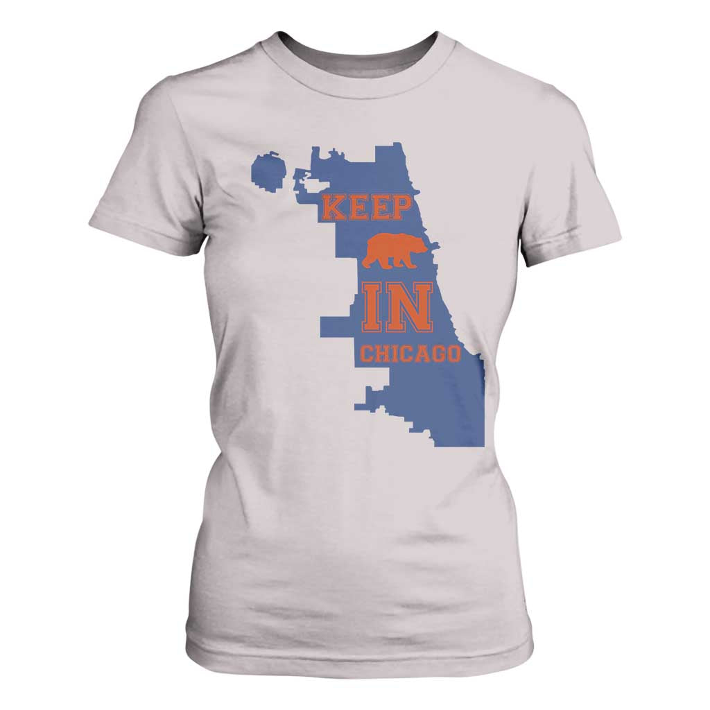 Chicago Map Bear Keep The Team T Shirt For Women Funny City Pride Gift TS12 Ice Gray Print Your Wear