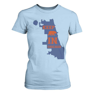 Chicago Map Bear Keep The Team T Shirt For Women Funny City Pride Gift TS12 Light Blue Print Your Wear