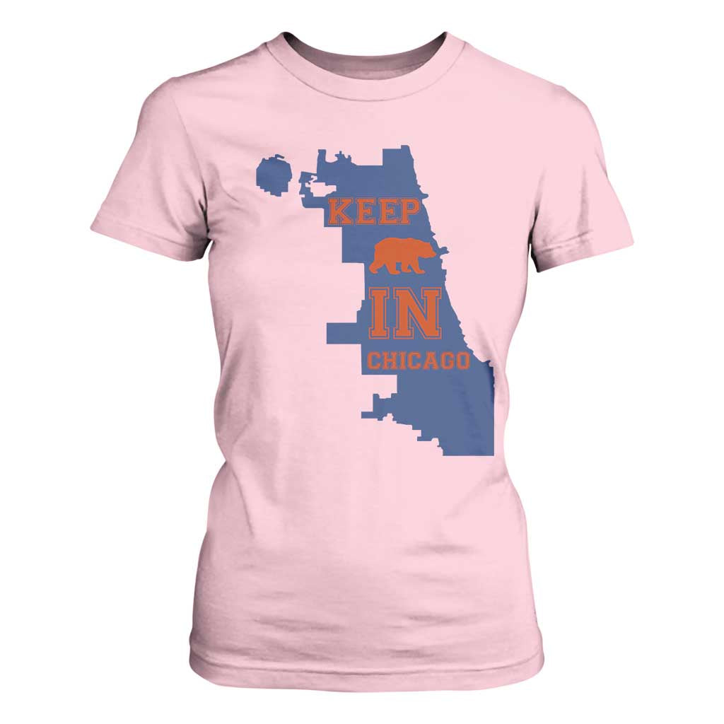 Chicago Map Bear Keep The Team T Shirt For Women Funny City Pride Gift TS12 Light Pink Print Your Wear