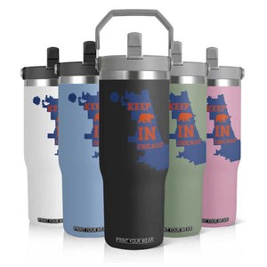 Chicago Map Bear Keep The Team Flip Straw Tumbler Funny City Pride Gift TS12 Print Your Wear