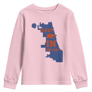 Chicago Map Bear Keep The Team Youth Sweatshirt Funny City Pride Gift TS12 Light Pink Print Your Wear