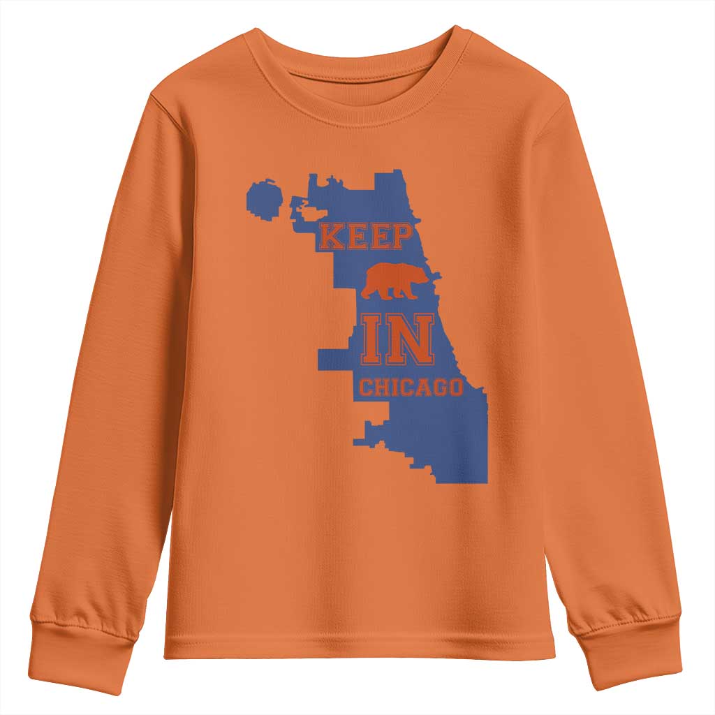 Chicago Map Bear Keep The Team Youth Sweatshirt Funny City Pride Gift TS12 Orange Print Your Wear