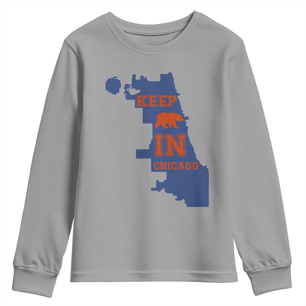 Chicago Map Bear Keep The Team Youth Sweatshirt Funny City Pride Gift TS12 Sport Gray Print Your Wear