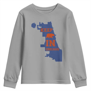 Chicago Map Bear Keep The Team Youth Sweatshirt Funny City Pride Gift TS12 Sport Gray Print Your Wear