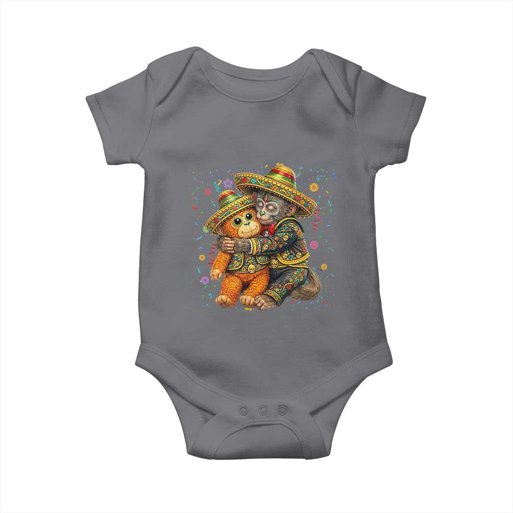 Funny Punch Baby Monkey Cinco De Mayo Baby Onesie Mexican Fiesta Gift TS12 Charcoal Print Your Wear