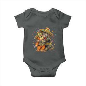 Funny Punch Baby Monkey Cinco De Mayo Baby Onesie Mexican Fiesta Gift TS12 Dark Heather Print Your Wear