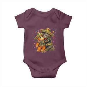 Funny Punch Baby Monkey Cinco De Mayo Baby Onesie Mexican Fiesta Gift TS12 Maroon Print Your Wear