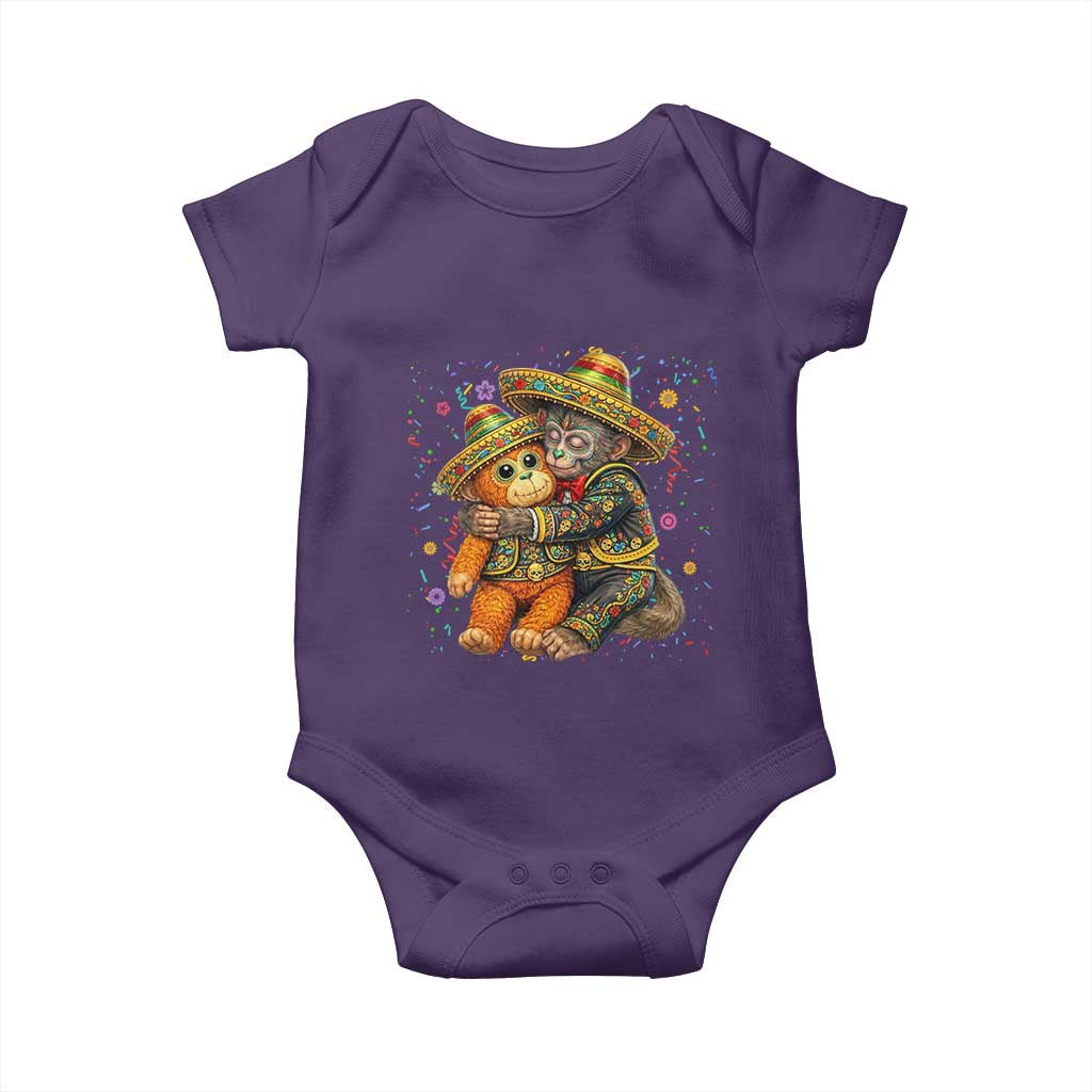 Funny Punch Baby Monkey Cinco De Mayo Baby Onesie Mexican Fiesta Gift TS12 Purple Print Your Wear