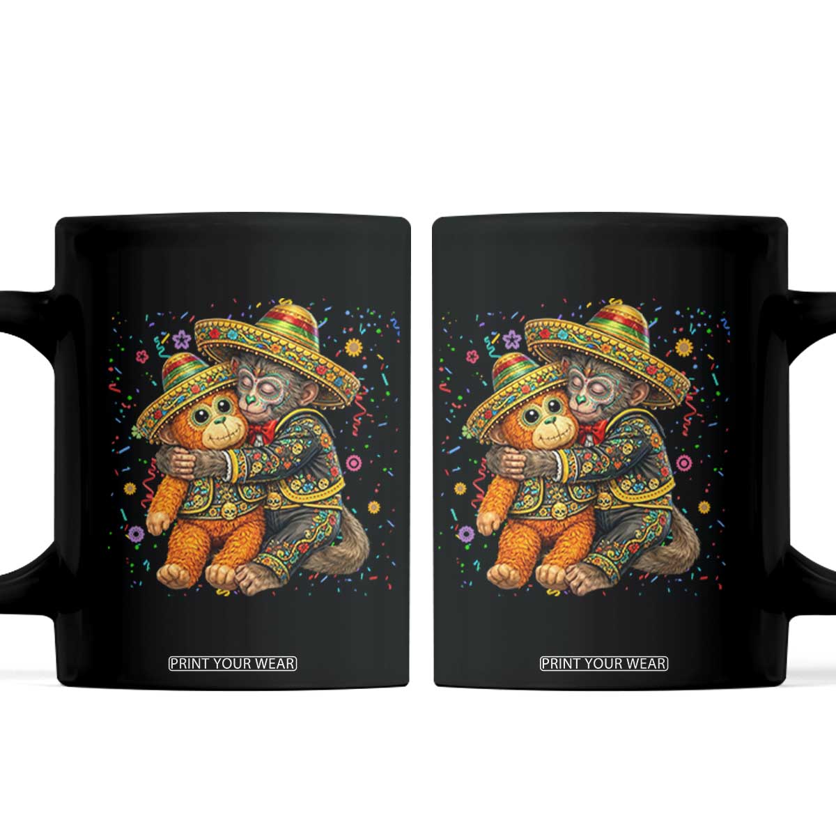 Funny Punch Baby Monkey Cinco De Mayo Coffee Mug Mexican Fiesta Gift TS12 Black Print Your Wear