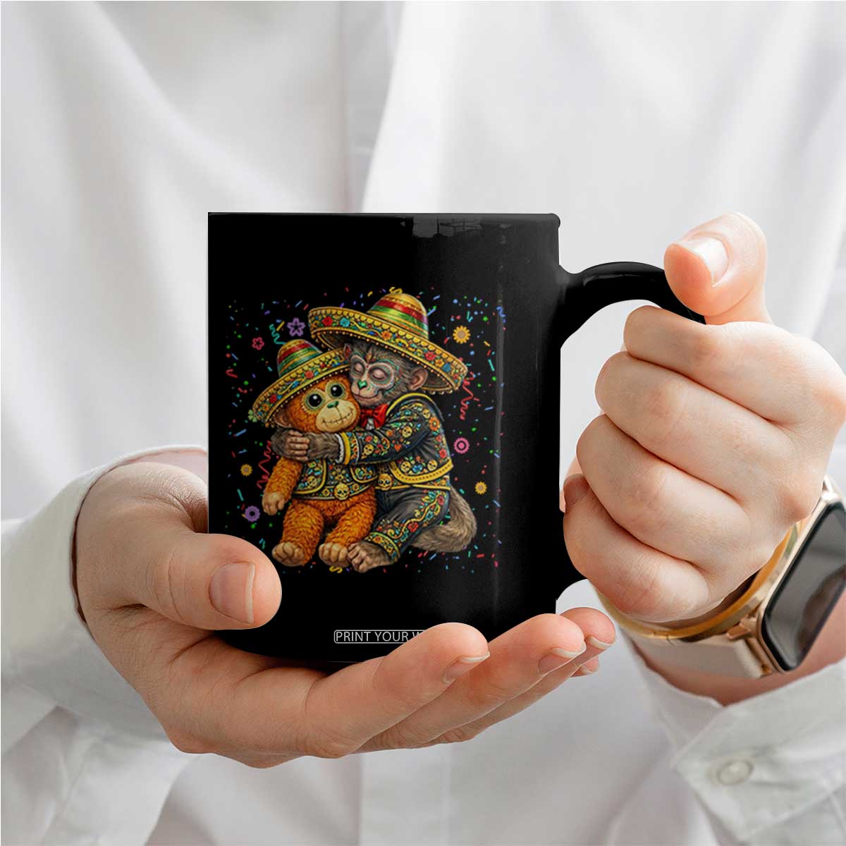 Funny Punch Baby Monkey Cinco De Mayo Coffee Mug Mexican Fiesta Gift TS12 Print Your Wear