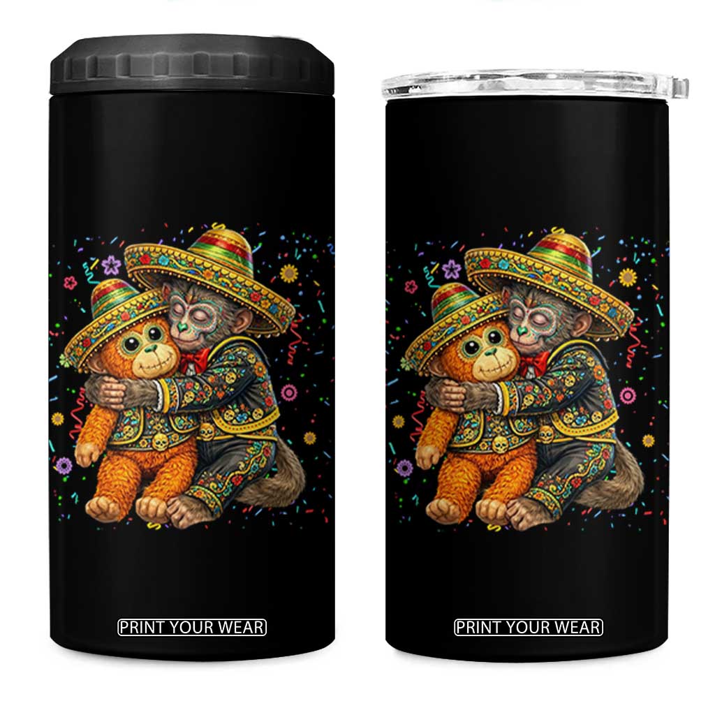 Funny Punch Baby Monkey Cinco De Mayo 4 in 1 Can Cooler Tumbler Mexican Fiesta Gift TS12 One Size: 16 oz Black Print Your Wear