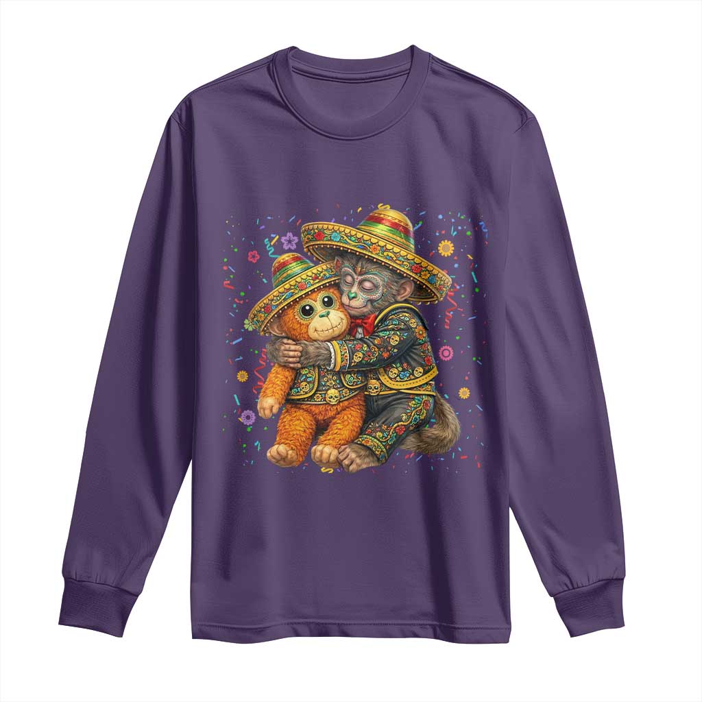 Funny Punch Baby Monkey Cinco De Mayo Long Sleeve Shirt Mexican Fiesta Gift TS12 Purple Print Your Wear
