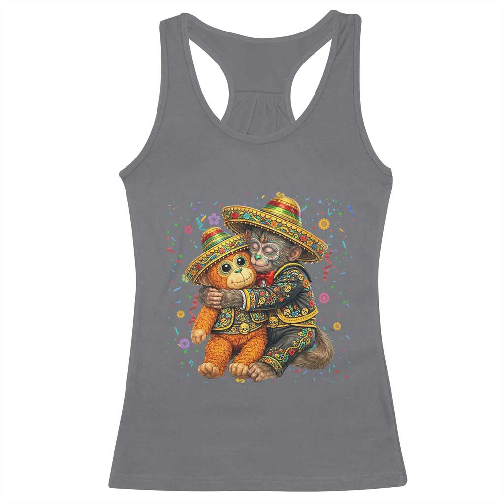 Funny Punch Baby Monkey Cinco De Mayo Racerback Tank Top Mexican Fiesta Gift TS12 Charcoal Print Your Wear