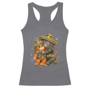 Funny Punch Baby Monkey Cinco De Mayo Racerback Tank Top Mexican Fiesta Gift TS12 Charcoal Print Your Wear
