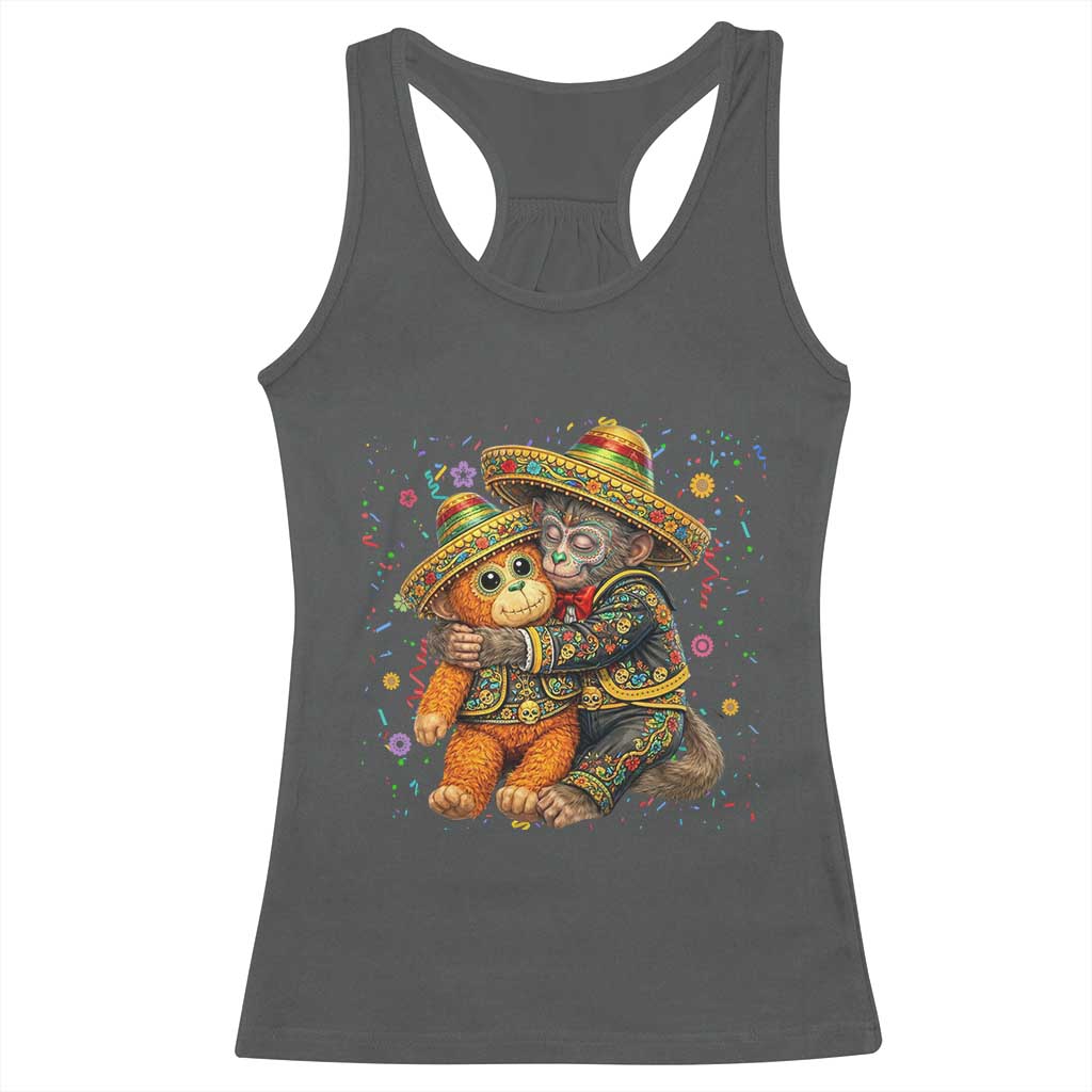 Funny Punch Baby Monkey Cinco De Mayo Racerback Tank Top Mexican Fiesta Gift TS12 Dark Heather Print Your Wear
