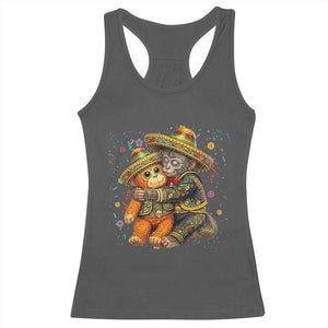 Funny Punch Baby Monkey Cinco De Mayo Racerback Tank Top Mexican Fiesta Gift TS12 Dark Heather Print Your Wear