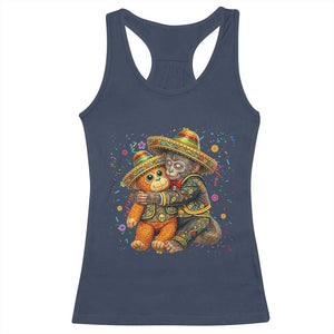 Funny Punch Baby Monkey Cinco De Mayo Racerback Tank Top Mexican Fiesta Gift TS12 Navy Print Your Wear