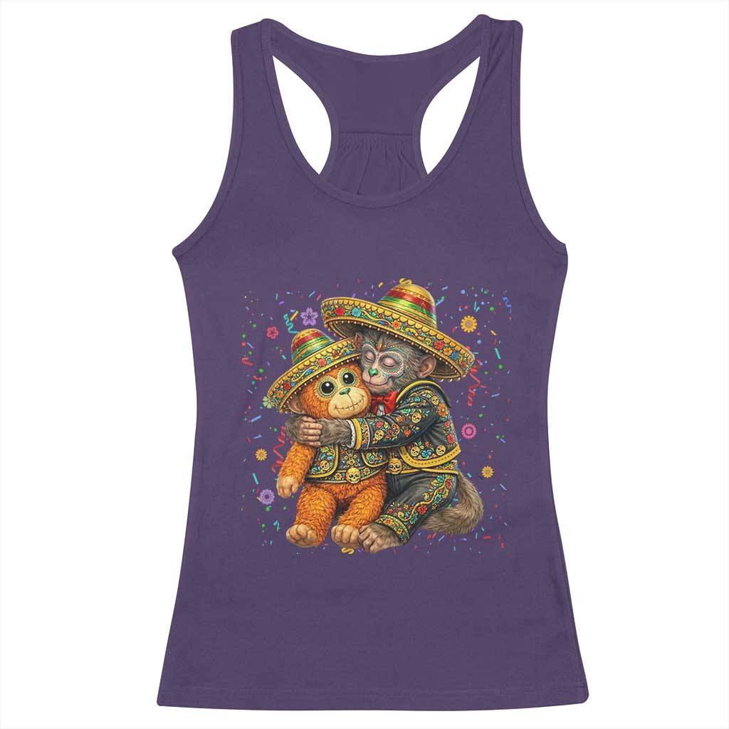 Funny Punch Baby Monkey Cinco De Mayo Racerback Tank Top Mexican Fiesta Gift TS12 Purple Print Your Wear