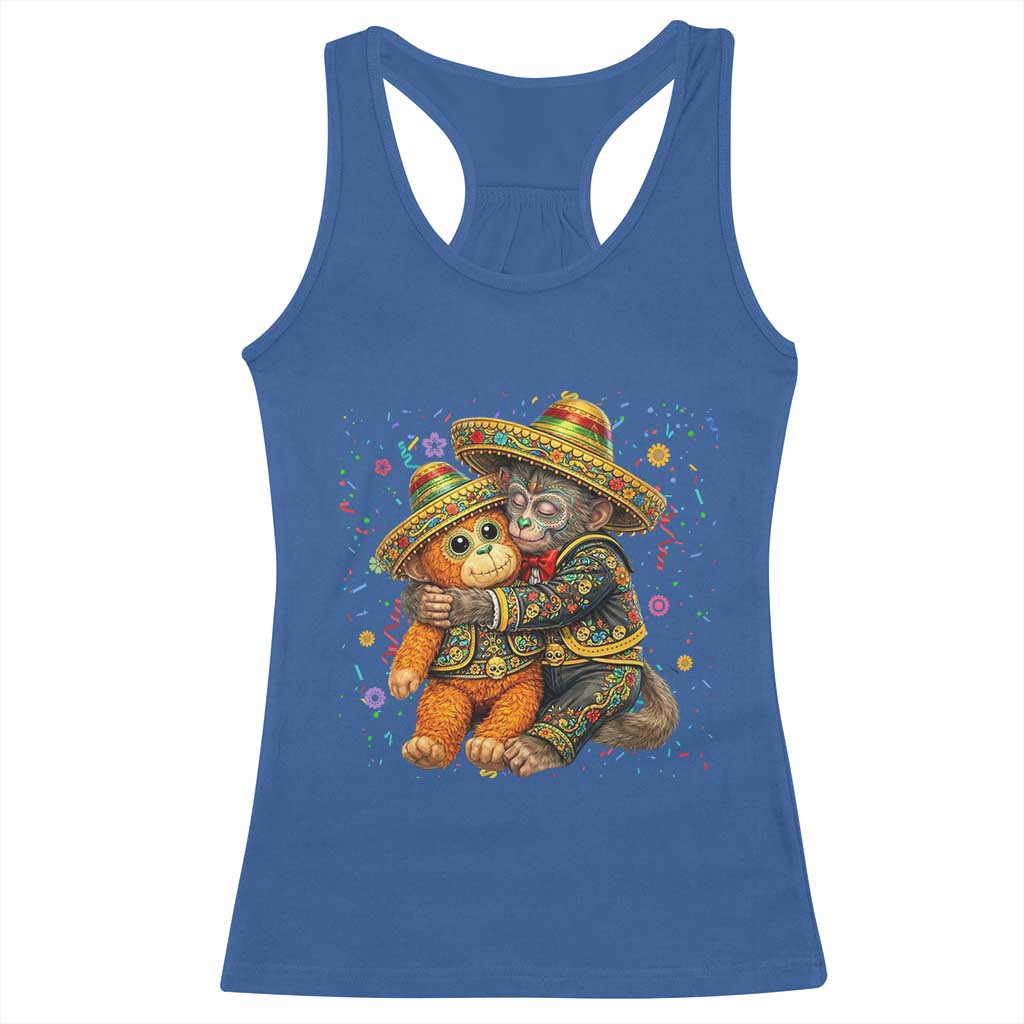 Funny Punch Baby Monkey Cinco De Mayo Racerback Tank Top Mexican Fiesta Gift TS12 Royal Blue Print Your Wear
