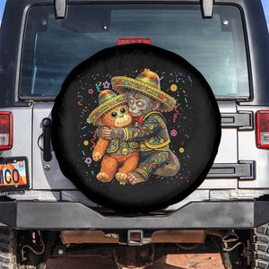 Funny Punch Baby Monkey Cinco De Mayo Spare Tire Cover Mexican Fiesta Gift TS12 No hole Black Print Your Wear