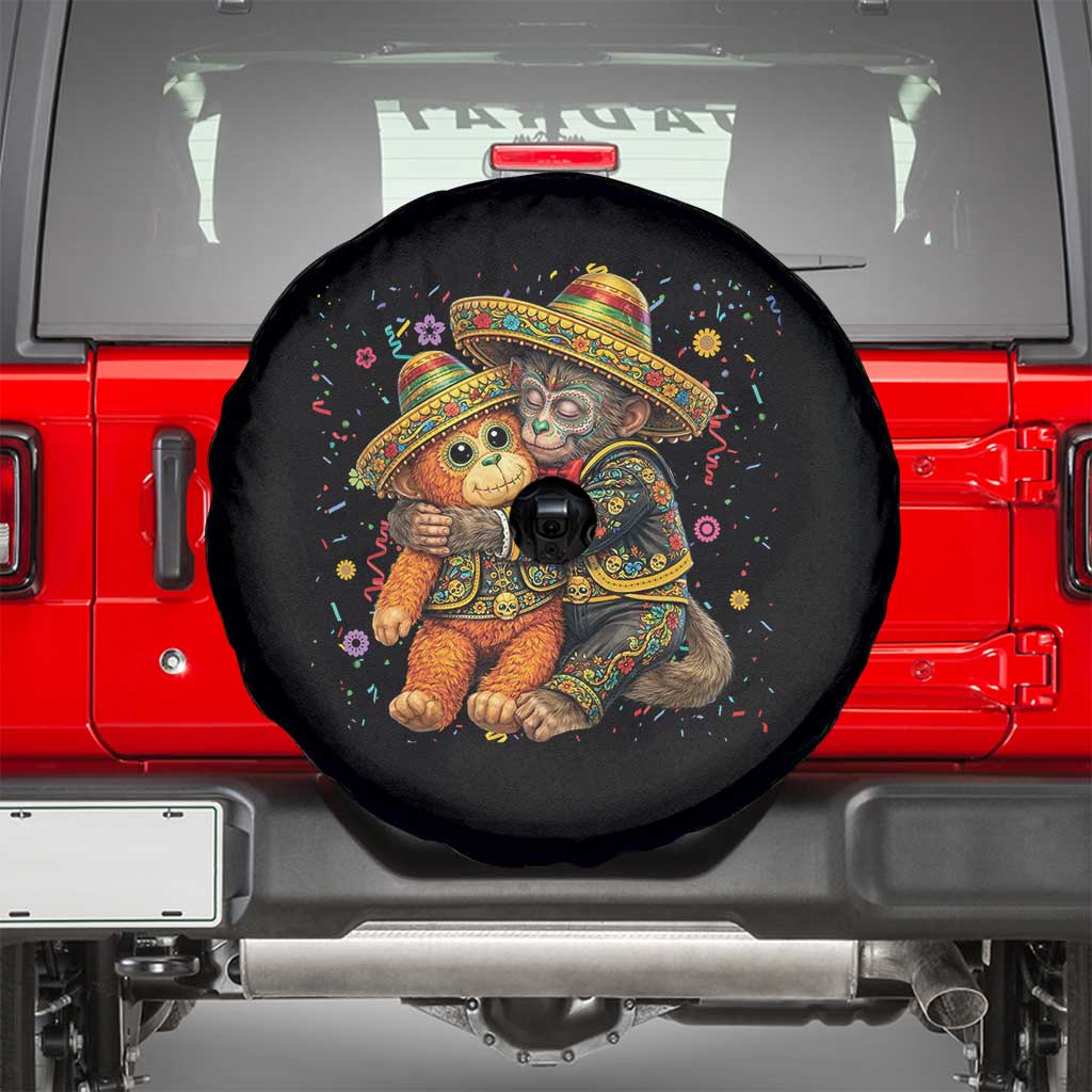 Funny Punch Baby Monkey Cinco De Mayo Spare Tire Cover Mexican Fiesta Gift TS12 Black Print Your Wear