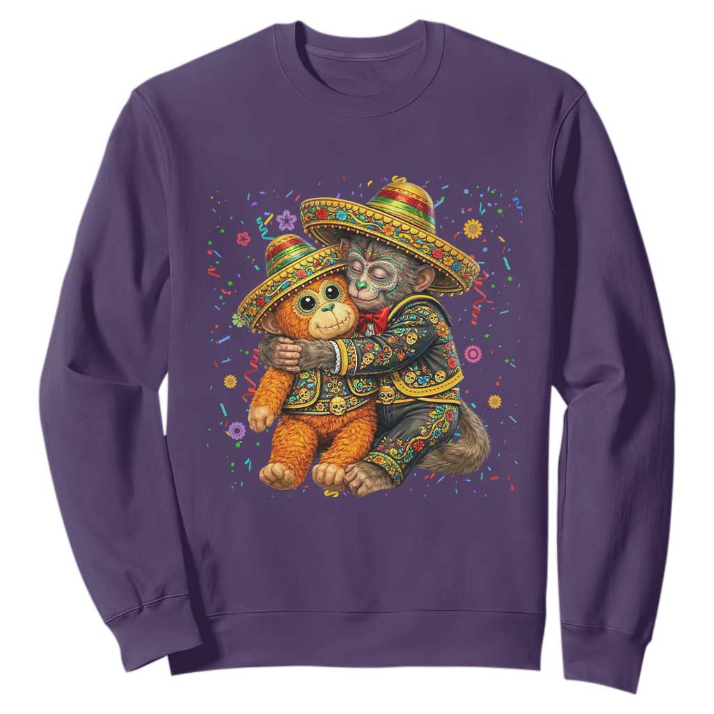 Funny Punch Baby Monkey Cinco De Mayo Sweatshirt Mexican Fiesta Gift TS12 Purple Print Your Wear
