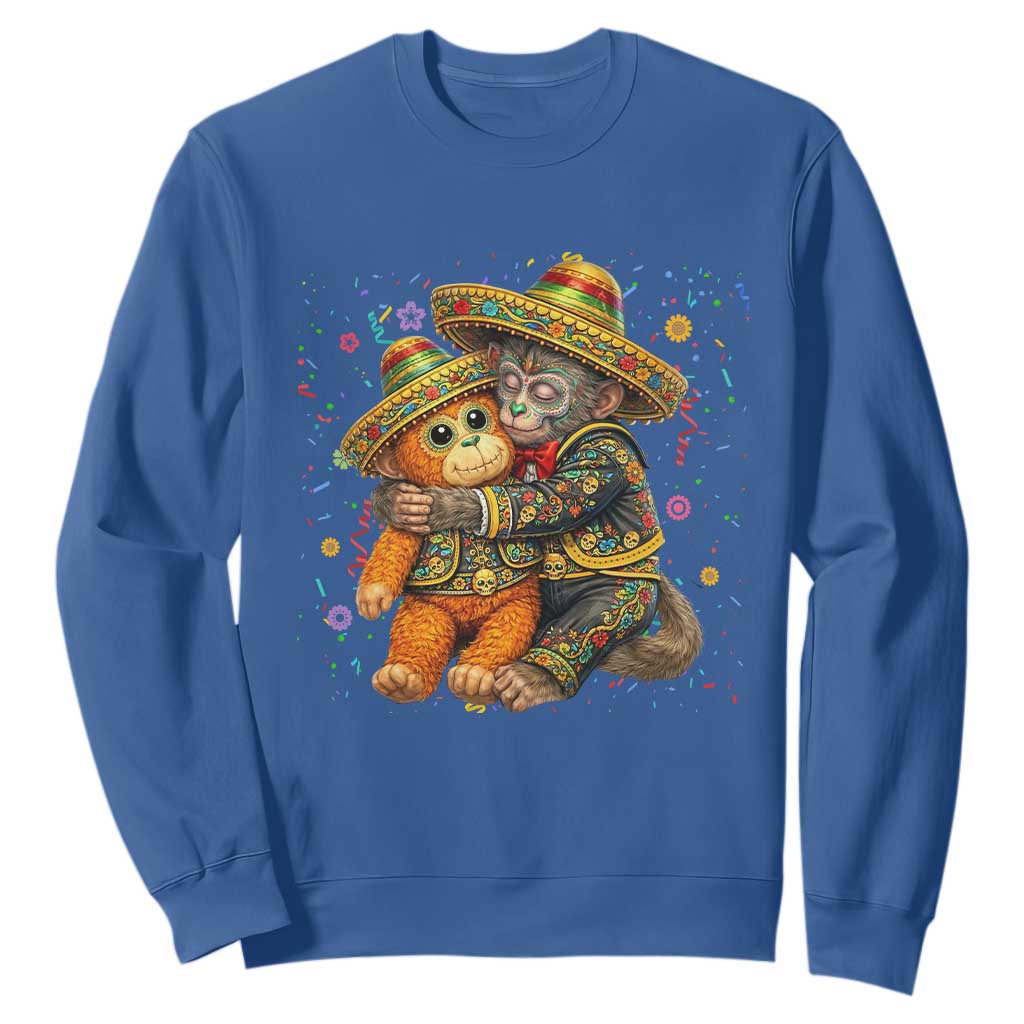 Funny Punch Baby Monkey Cinco De Mayo Sweatshirt Mexican Fiesta Gift TS12 Royal Blue Print Your Wear