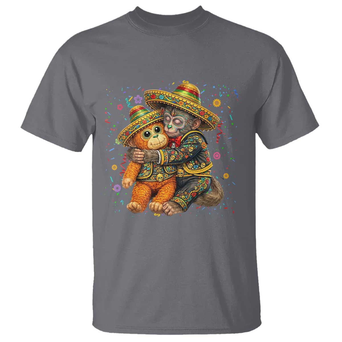 Funny Punch Baby Monkey Cinco De Mayo T Shirt Mexican Fiesta Gift TS12 Charcoal Print Your Wear