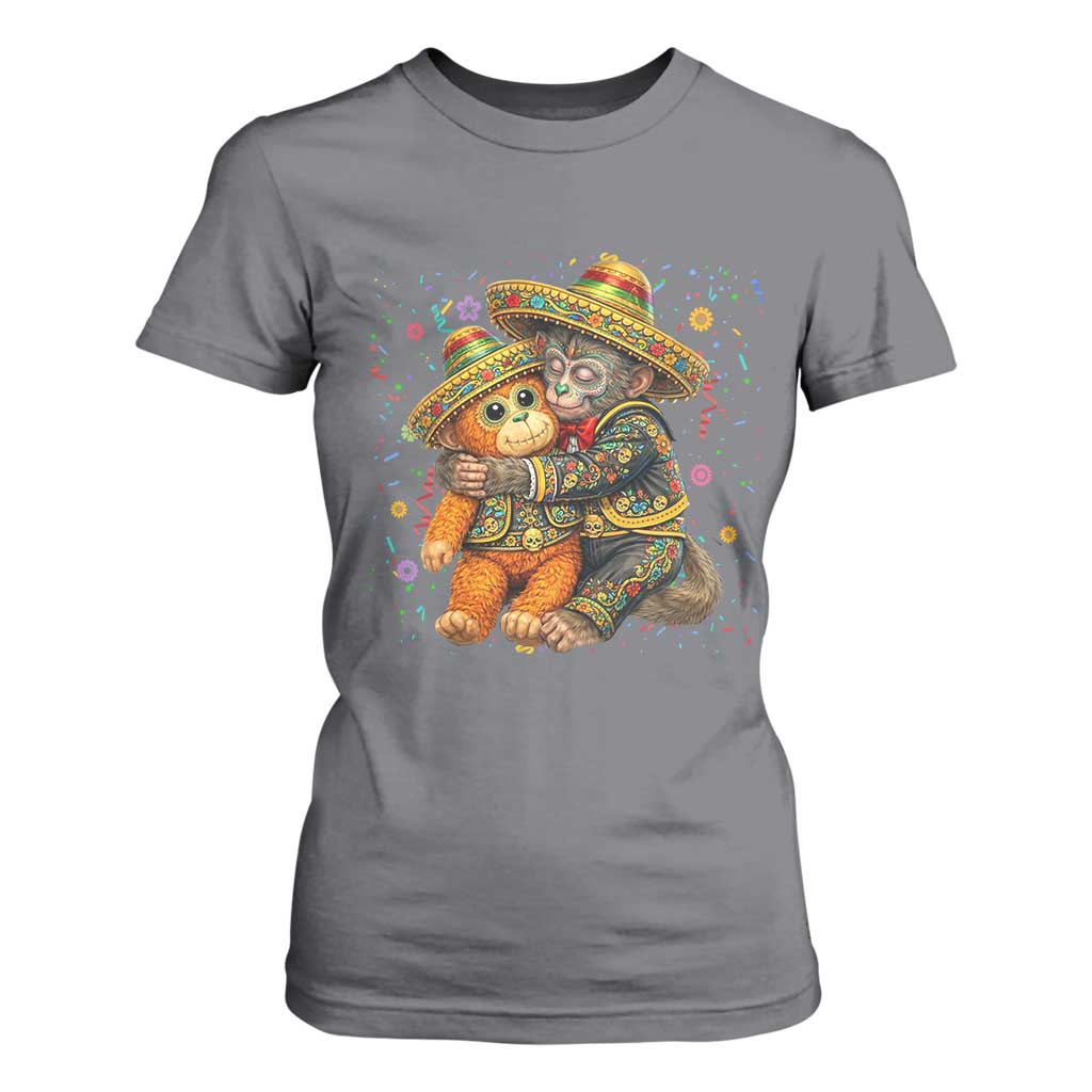 Funny Punch Baby Monkey Cinco De Mayo T Shirt For Women Mexican Fiesta Gift TS12 Charcoal Print Your Wear