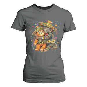 Funny Punch Baby Monkey Cinco De Mayo T Shirt For Women Mexican Fiesta Gift TS12 Dark Heather Print Your Wear