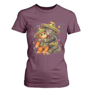 Funny Punch Baby Monkey Cinco De Mayo T Shirt For Women Mexican Fiesta Gift TS12 Maroon Print Your Wear