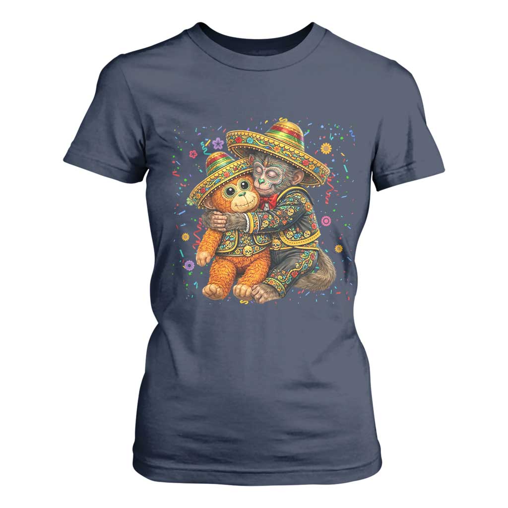 Funny Punch Baby Monkey Cinco De Mayo T Shirt For Women Mexican Fiesta Gift TS12 Navy Print Your Wear