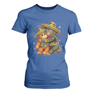 Funny Punch Baby Monkey Cinco De Mayo T Shirt For Women Mexican Fiesta Gift TS12 Royal Blue Print Your Wear